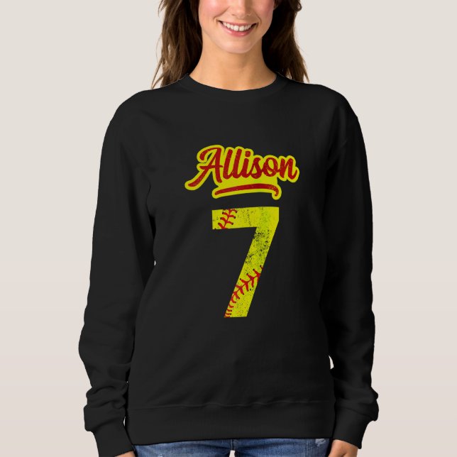 Moletom Allison Softball No. 7 Jersey Número 7 Catcher & P (Frente)