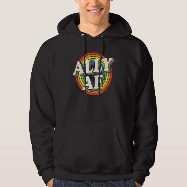 Moletom Ally AF Shirt Gay Pride Rainbow LGBT LGBTQ Pride M (Frente)
