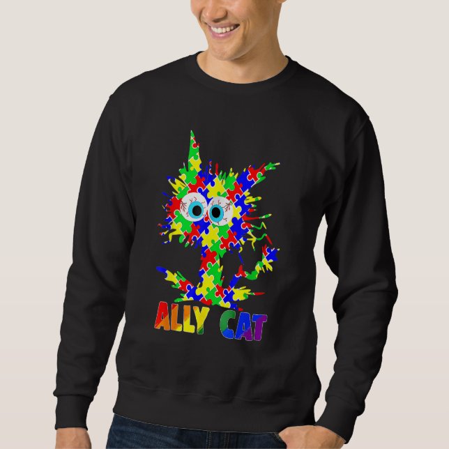 Moletom Ally Cat LGBT Gay Rainbow Pride Flag Sunflower LGB (Frente)