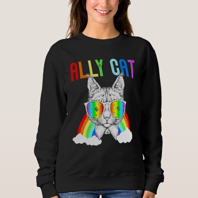 Moletom Ally Cat Rainbow Sunvidros Lgbt Orgulho gay Kittys (Frente)