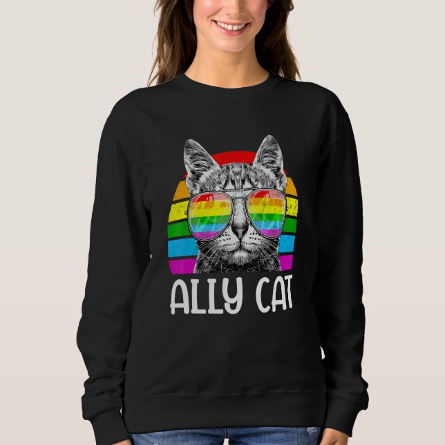 Moletom Ally Cat Rainbow Sunvidros Lgbt Orgulho gay Kittys (Frente)