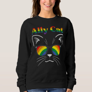 Moletom Ally Cat Sunglasses Gay Rainbow Pride LGBT Support