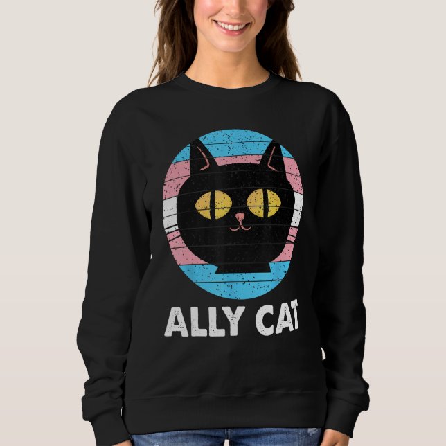 Moletom Ally Cat Transgender Pride  Cat Kitten LGBT Trans  (Frente)