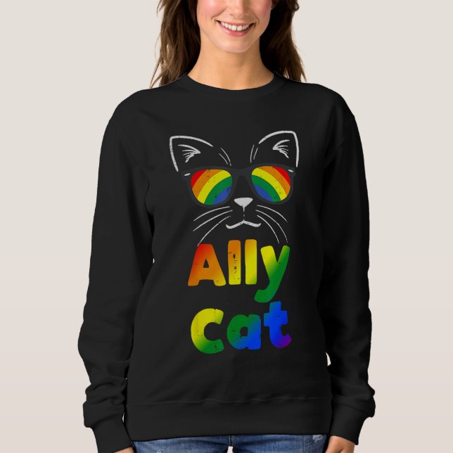 Moletom Ally Cat Transgender Trans Pride Stuff Flag Transs (Frente)