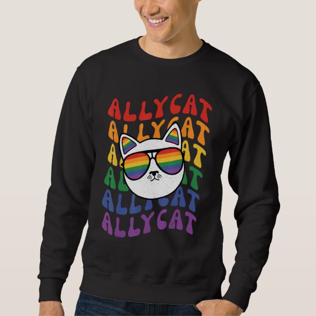 Moletom AllyCat  Ally Cat Gay Pride Rainbow Sunglasses LGB (Frente)