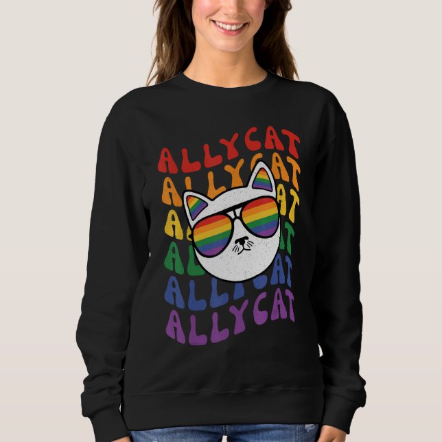 Moletom AllyCat  Ally Cat Gay Pride Rainbow Sunglasses LGB (Frente)
