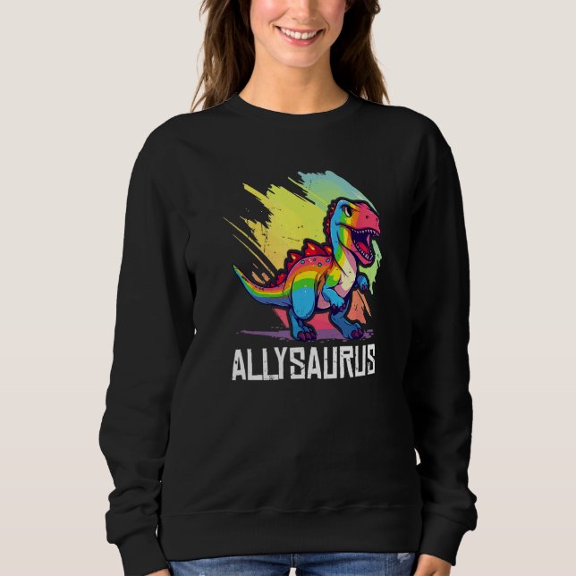 Moletom Allysaurus Dinosaur Funny Dino Graphic Ally Equali (Frente)