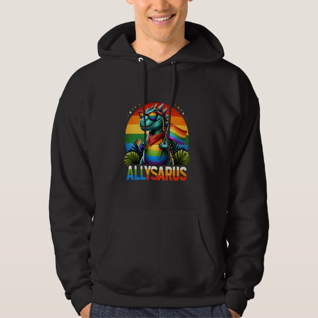 Moletom Allysaurus Pride LGBTQ Arco-Íris Óculos solares Al (Frente)