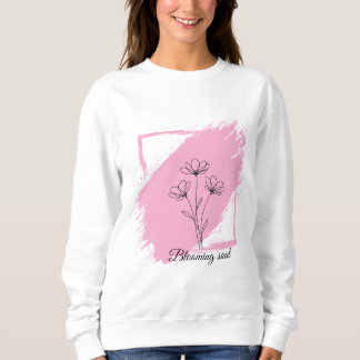 Moletom Alma em Flor - Arte de Linha Floral Minimalista fl