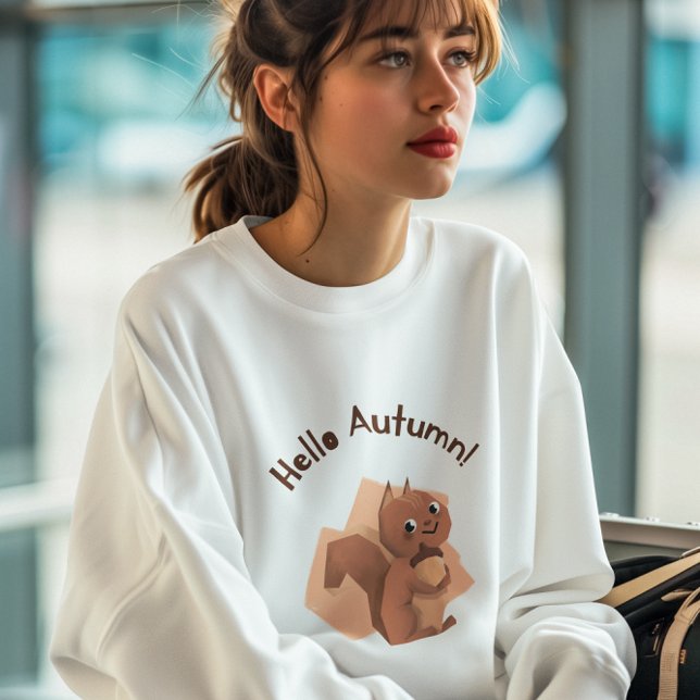 Moletom Alô Autumn Squirrel Cute Animal (Criador carregado)