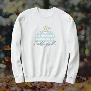 Moletom Alô - Queda - Pumpkin branco + azul do Chevron Aut