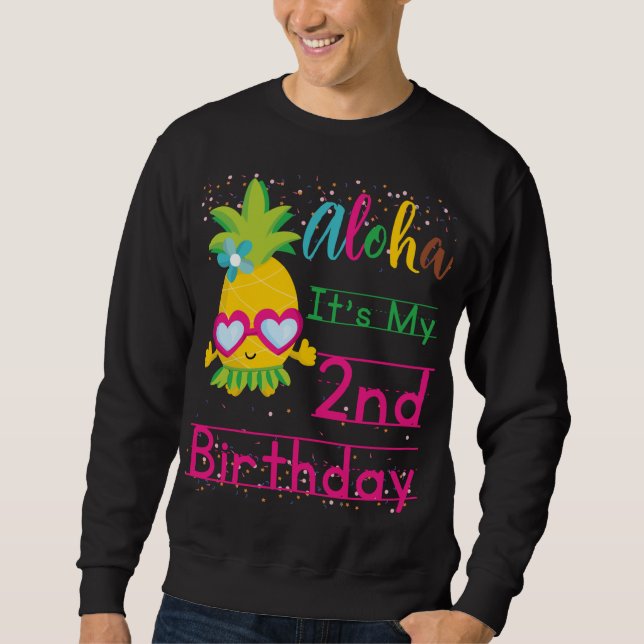 Moletom Aloha É a minha segundo aniversário Fruta dos ócul (Frente)