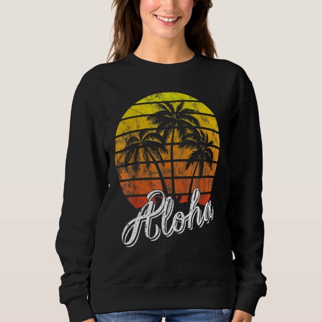 Moletom Aloha Hawaii Hawaiian Beach Summer Vacation Sunset (Frente)