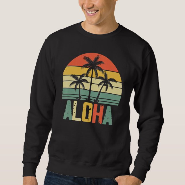 Moletom Aloha Hawaii Hawaiian Island Shirt Palm Beach Surf (Frente)
