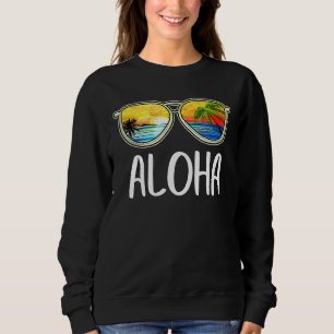 Moletom Aloha Hawaii Ilha Havaiana Óculos de Sol Palmeiras