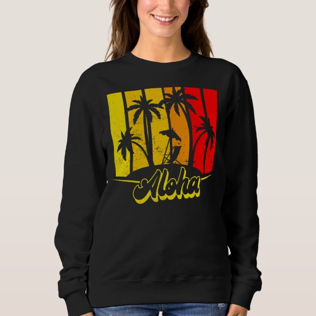 Moletom Aloha Hawaii Ilhas Hawaii Palm Trees Beach Va (Frente)