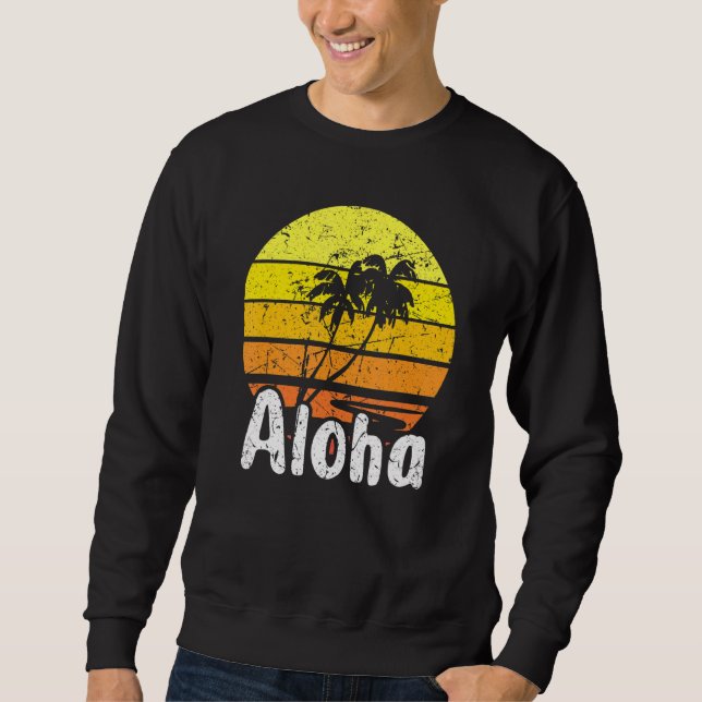 Moletom Aloha Hawaii Surfing Retro Sunset 2 (Frente)