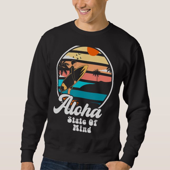 Moletom Aloha State Of Mind Excelente Hawaii Vacinar Adven (Frente)