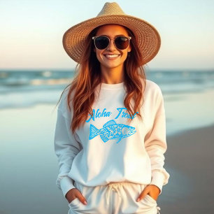 Moletom Aloha Trout-Havaí-Pescador Core-Blue