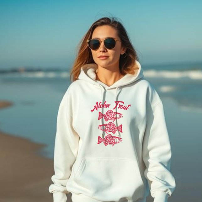 Moletom Aloha Trout Hawaiian Cherry Red (Aloha Trout Hawaiian Cherry Red-Fisherman Style Trendy)