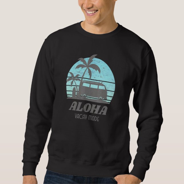Moletom Aloha Vacay Mode Hawaii Havaii Retro Palm Tree S (Frente)