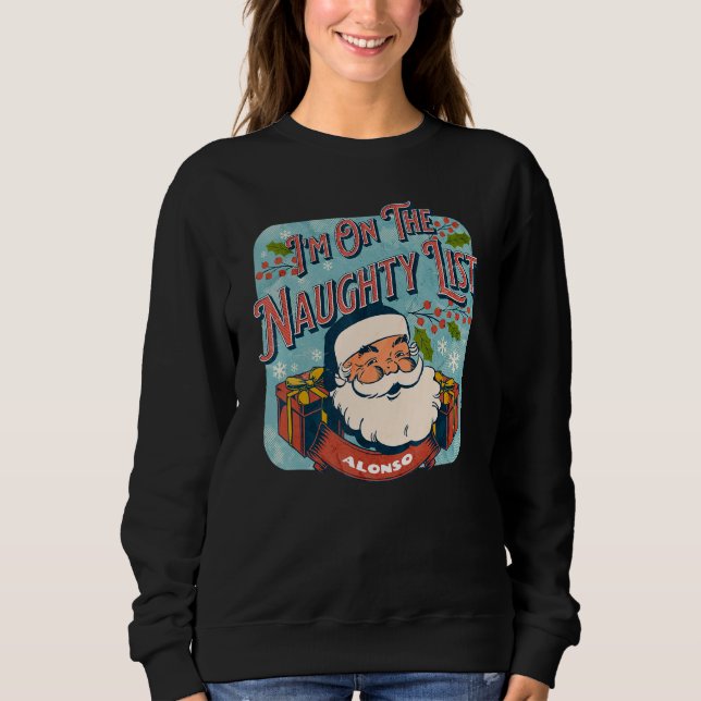 Moletom Alonso Christmas Naughty List   Santa xmas holiday (Frente)