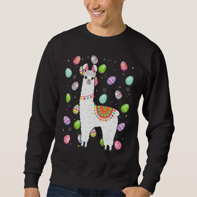 Moletom Alpaca Bunny Easter Ovo Funny Alpaca Páscoa Sund (Frente)
