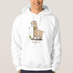 Moletom Alpaca feliz e giro com cartoon de borboleta