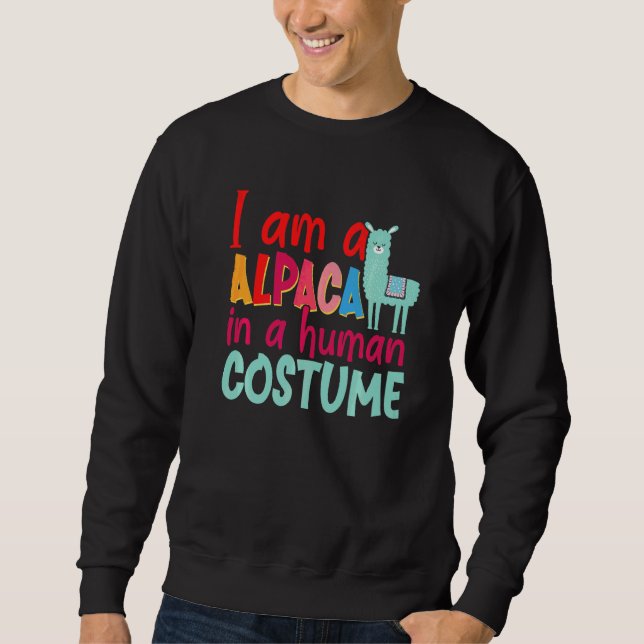 Moletom Alpaca Llama Sou Alpaca Em Um Fato Humano (Frente)