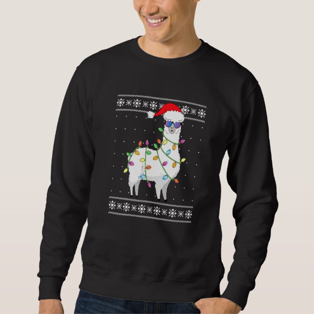 Moletom Alpaca Papais noeis Luzes de Natal Feia Swea (Frente)