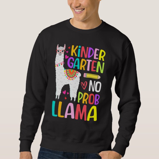 Moletom Alpaca Sem Prob Llama De Volta à Escola Jardim de  (Frente)