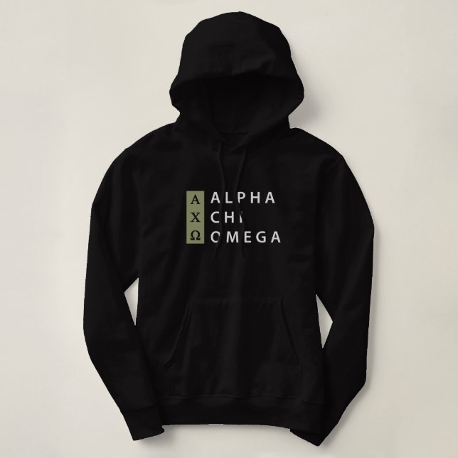 Moletom Alpha Chi Omega | Logotipo Empilhado (Frente do Design)