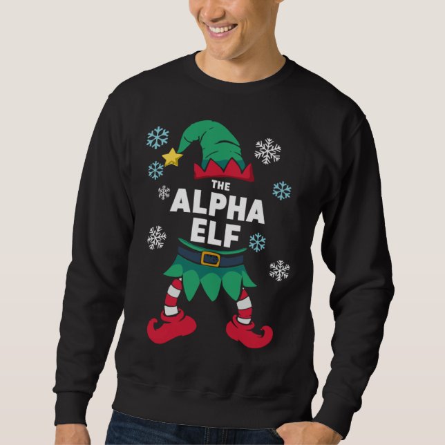 Moletom Alpha Elf Family Christmas Party Pyjamas (Frente)