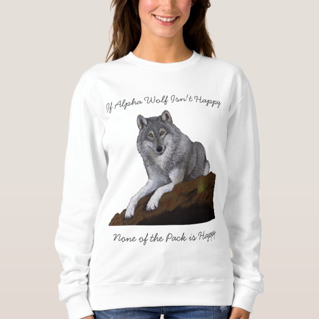 Moletom Alpha Wolf não é feliz (Frente)