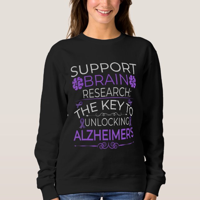 Moletom Alzheimer Brain Injury Design Purple Alzheimers Aw (Frente)