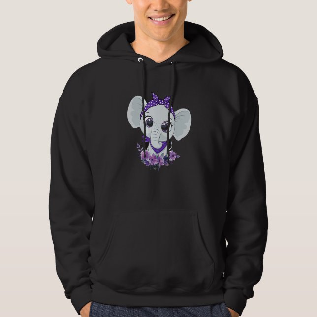 Moletom Alzheimer's Awareness Elephant Purple Flower Warri (Frente)
