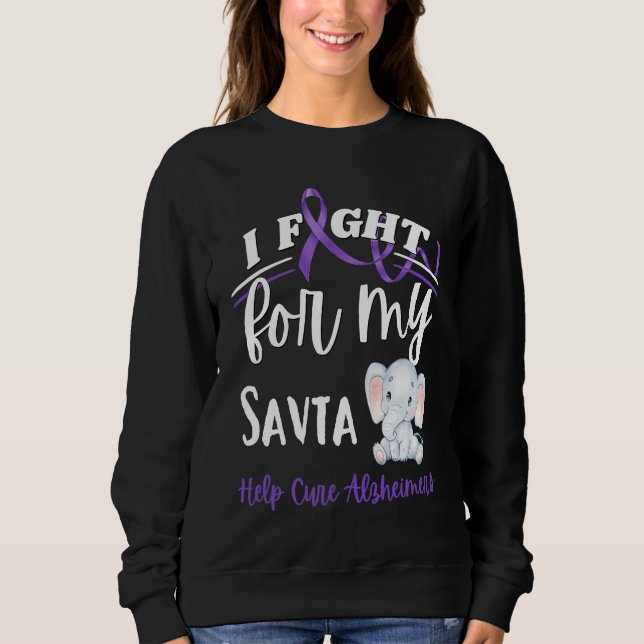 Moletom Alzheimer's Awareness I Fight Savta Alzheimer's El (Frente)