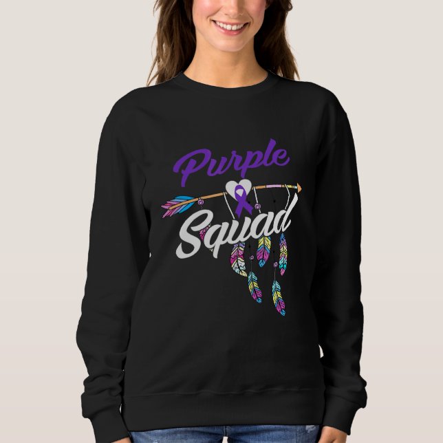 Moletom Alzheimers Purple Squad Warriors Men (Frente)