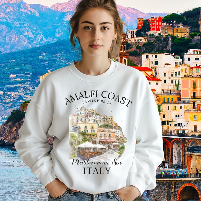 Moletom Amalfi Coast Cliff Houses – Italian Seaside  (Criador carregado)