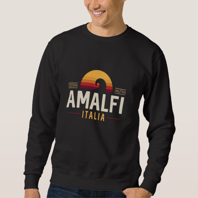 Moletom Amalfi Itália Costa Amalfi Itália Retro Wave Amalf (Frente)