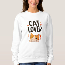 Moletom Amante de Gatos Design de Gato Minimalista Fofo