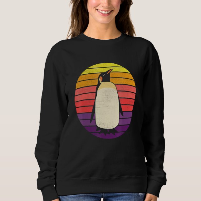 Moletom Amante de os animais Estilo Retro Pinguin Sunset 7 (Frente)