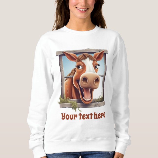 Moletom Amantes de cavalos engraçados, personalizáveis (Frente)