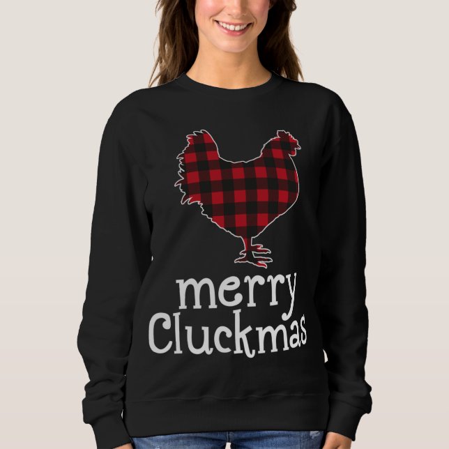 Moletom Amantes de Frango de Natal dos Cluckmas da Xadrez  (Frente)