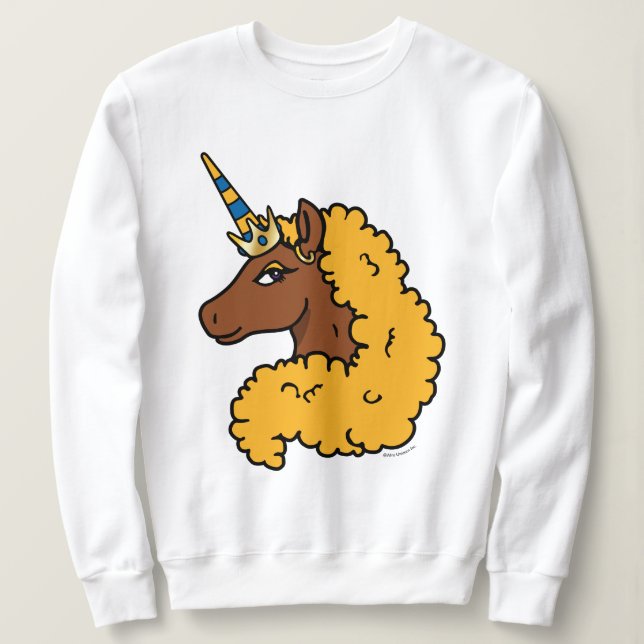 Moletom Amarelo Afro Unicorn (Frente do Design)