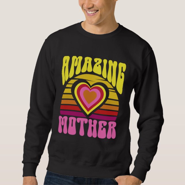 Moletom Amazing Mother Cute Sunset Hearts Mother s Day Ret (Frente)