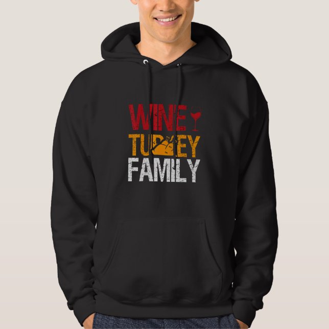 Moletom Amazing Thanksgiving  Quotes Wine  Turkey  Family (Frente)