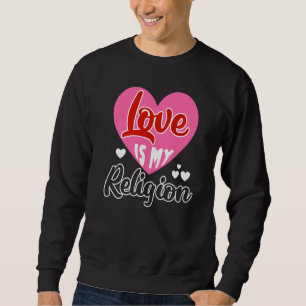 Moletom Ame a minha religião coração relação romântica Val