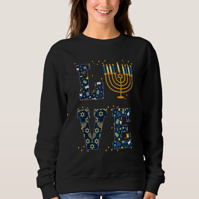 Moletom Ame Hanukkah judeu Menorah Pajama Hanukkah Men W (Frente)