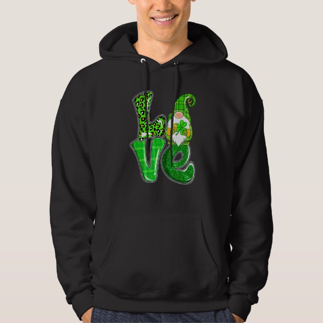 Moletom Ame Leopard St PattyDay Gnomos Segurando Shamrock (Frente)